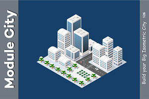 Winter isometric city, an Object Illustration by AlexZeL