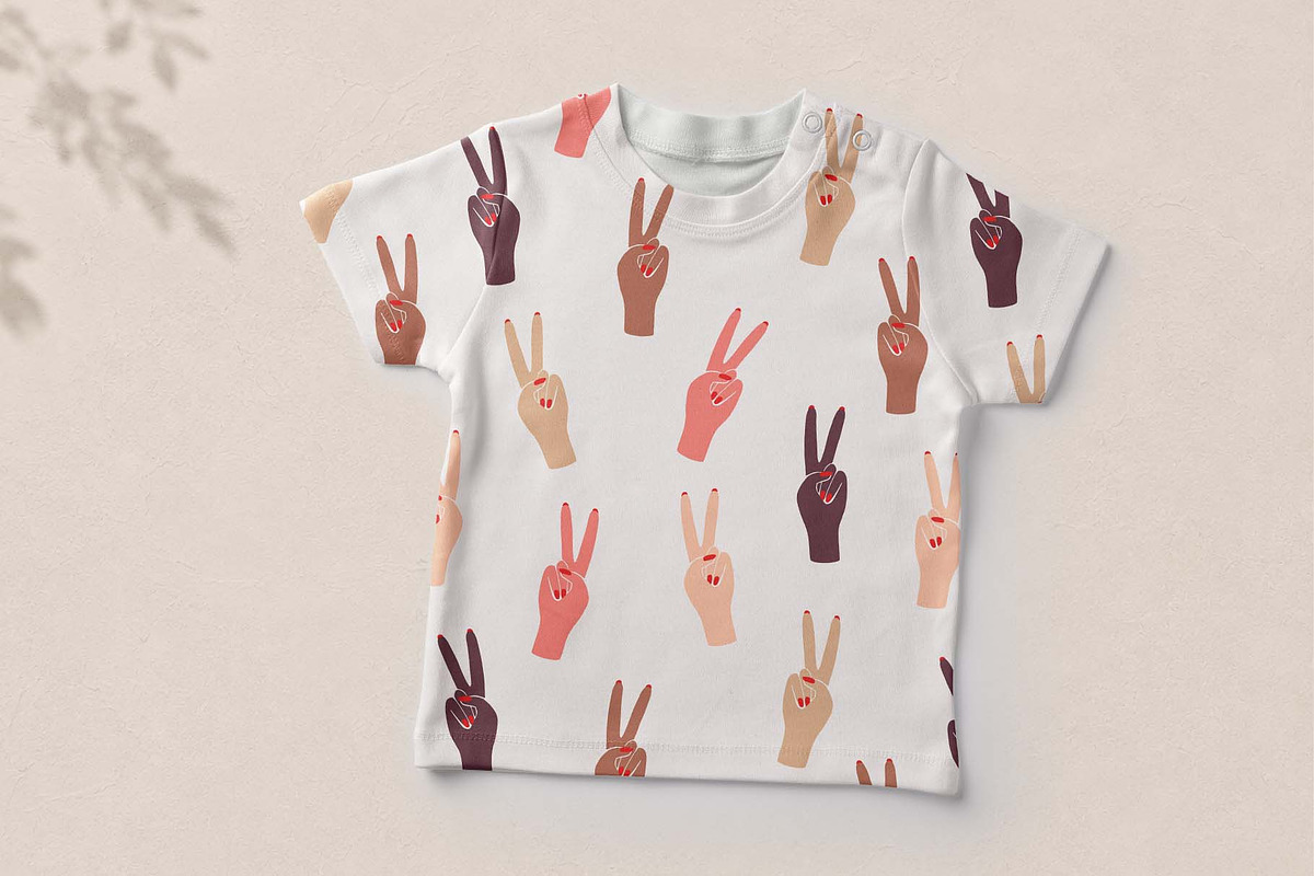 Peace Hands Seamless Pattern, a Pattern Graphic by Irina Ostapenko (Photo 4 of 5)