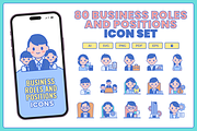 80 Business Positions Icons, a Solid Icon by Flat Icons (Thumbnail 1 of 7)