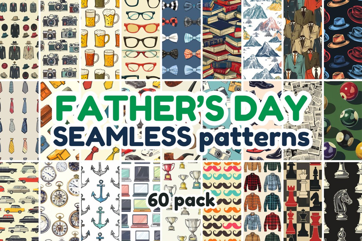 130 Fathers Day Seamless Patterns, a Pattern Graphic by mkStudioLab (Photo 2 of 4)