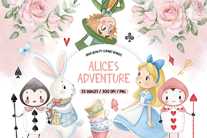 Pastel Cute Alice In Wonderland, an Illustration by TatiMockup