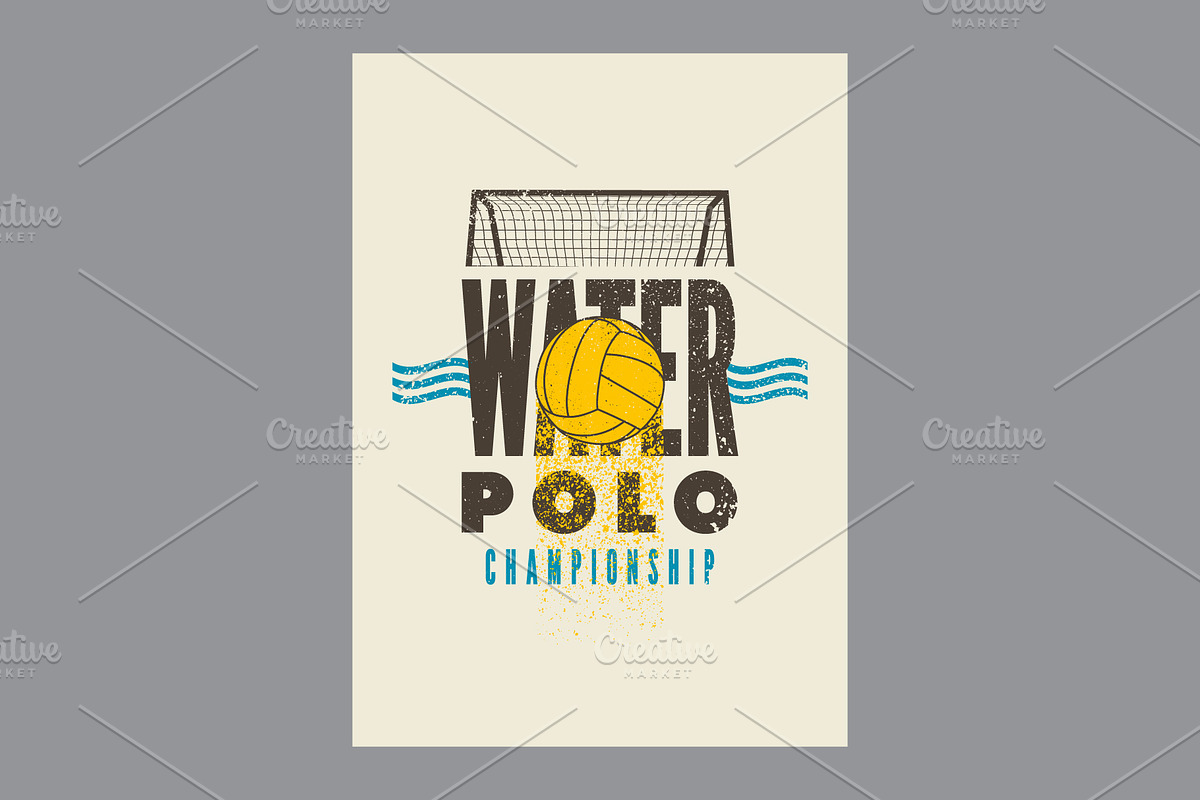 Water Polo retro vector poster set., a Sport Illustration by PoPaShop (Photo 8 of 8)