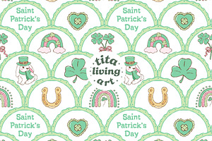 Lucky Scalloped Seamless Pattern