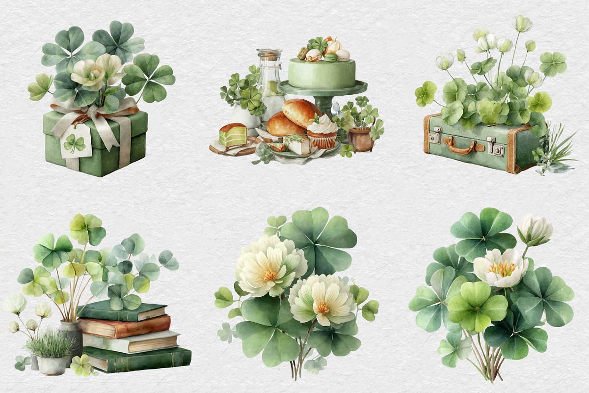 Watercolor St Patrick’s Day Clipart, an Illustration by DreamCafeArt (Photo 3 of 6)