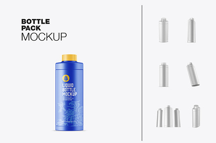 Plastic Liquid Bottle Mockup, a Packaging Mockup by OneVectorStock