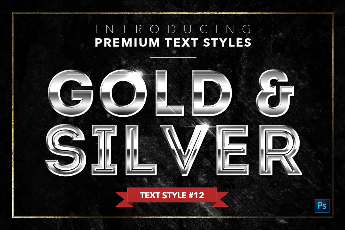 Gold & Silver #6 - 20 Text Styles, a Layer Style Add-On by Jonas Stensgaard (Photo 13 of 23)