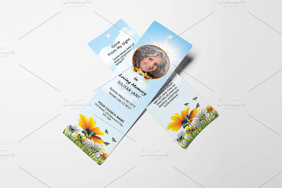 Funeral Bookmark Template V01, a Card Template by Template Shop (Photo 3 of 5)