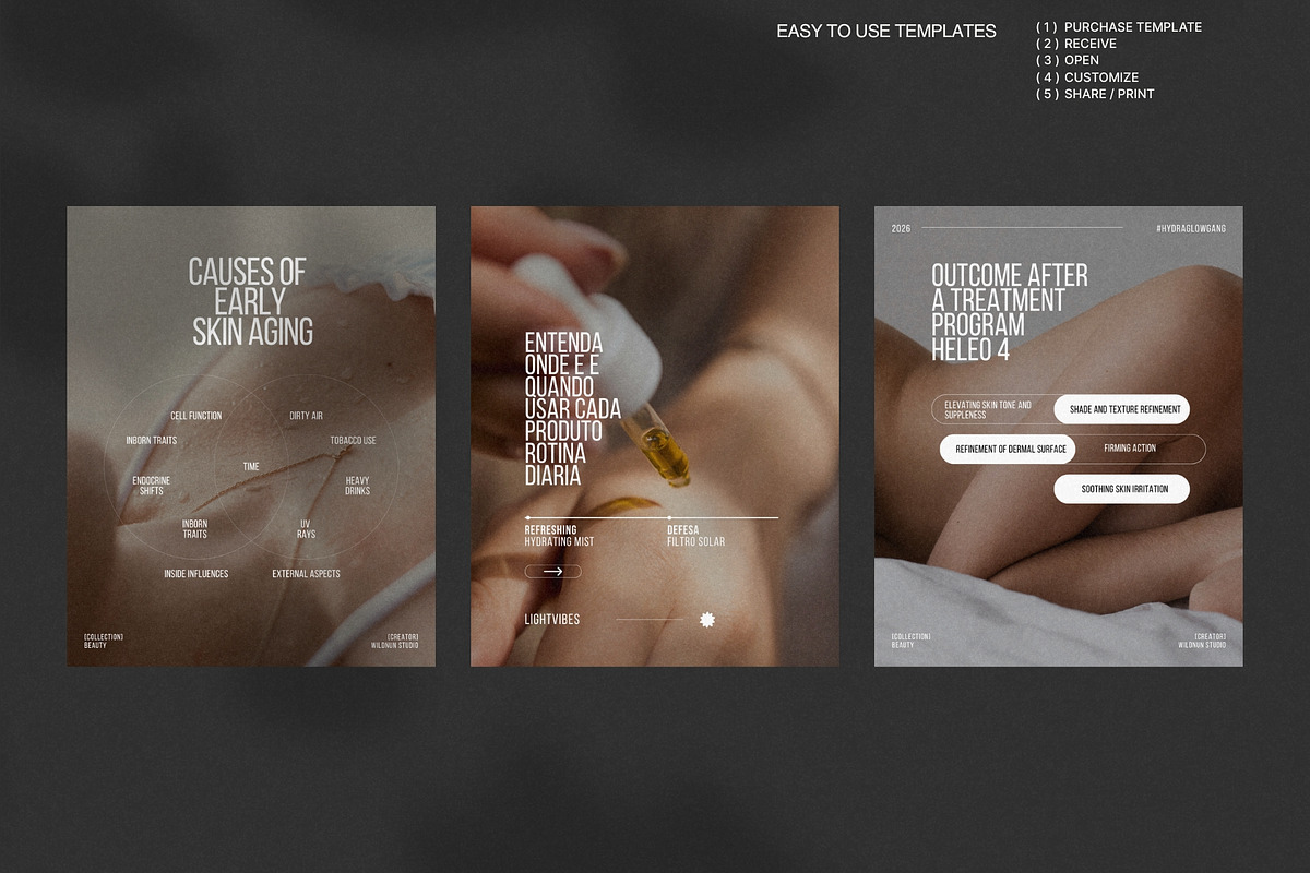 Modern Canva Skincare Post Set preview 3