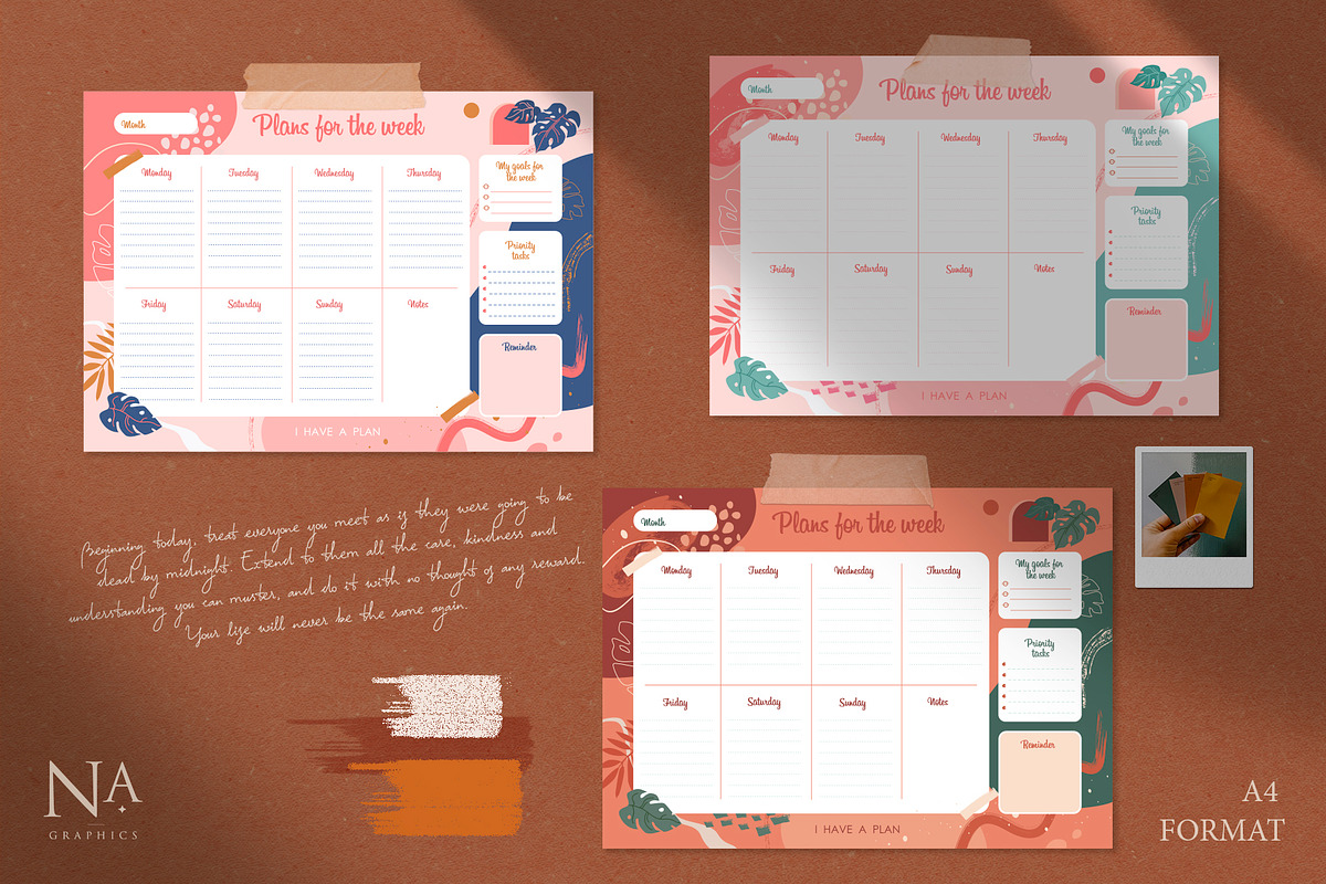 Daily & Weekly Planner, a Stationery Template by NassyArt (Photo 3 of 6)