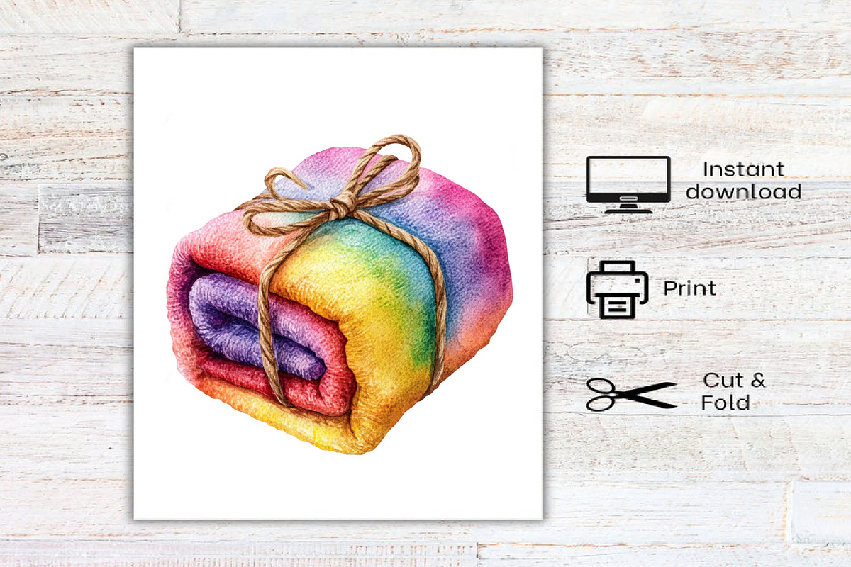 Watercolor Cozy Winter Spa Clipart, an Illustration by Canvas Craft (Photo 6 of 6)