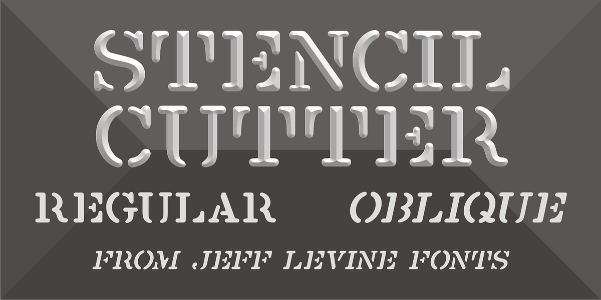 Stencil Cutter JNL, a Serif Font by Jeff Levine Fonts