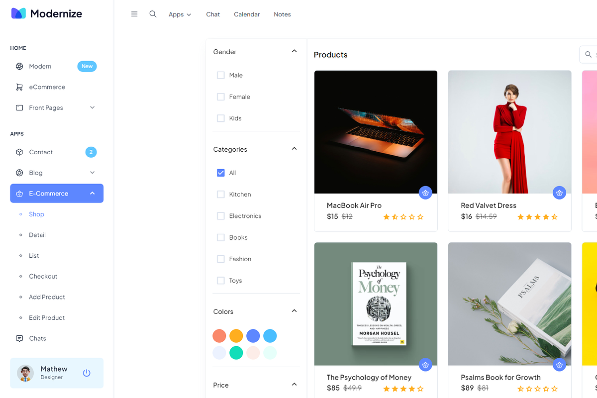 Modernize Vuejs Admin Dashboard, a Vue Template by AdminMart (Photo 12 of 15)