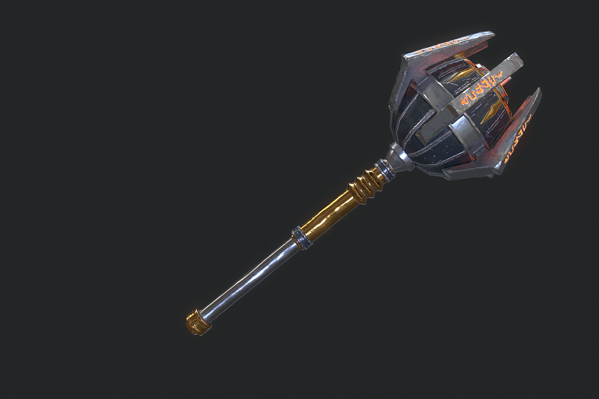 5 Fantasy Stylish Mace -PBR-, an Object 3D Model by TFE Game Art (Photo 4 of 15)