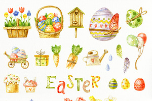 Easter Set With Cute Bunnies