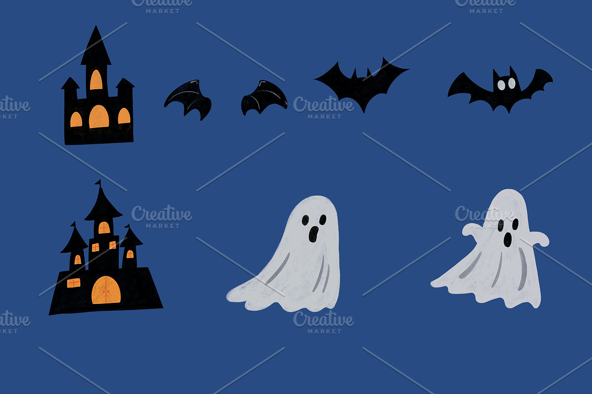 Halloween Watercolor Clipart, a Seasonal Illustration by NoemieDesigns (Photo 4 of 4)
