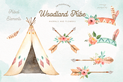 Woodland Tribe Watercolor Clip Art, an Animal Illustration by everysunsun (Thumbnail 3 of 5)