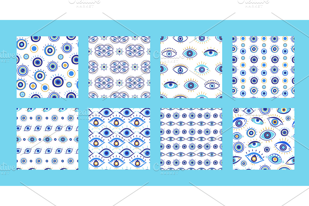 Evil eye pattern. Magic amulet, an Illustration by winwin.art