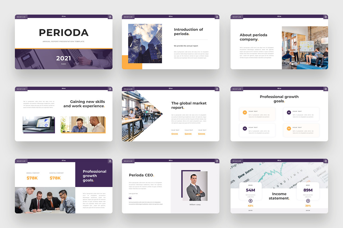 Perioda - Annual Report PowerPoint, a Presentation Template by BeadyLab (Photo 2 of 6)