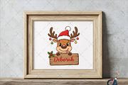 Funny Christmas Reindeer With Sign P, an Illustration by Creative Art (Thumbnail 4 of 6)