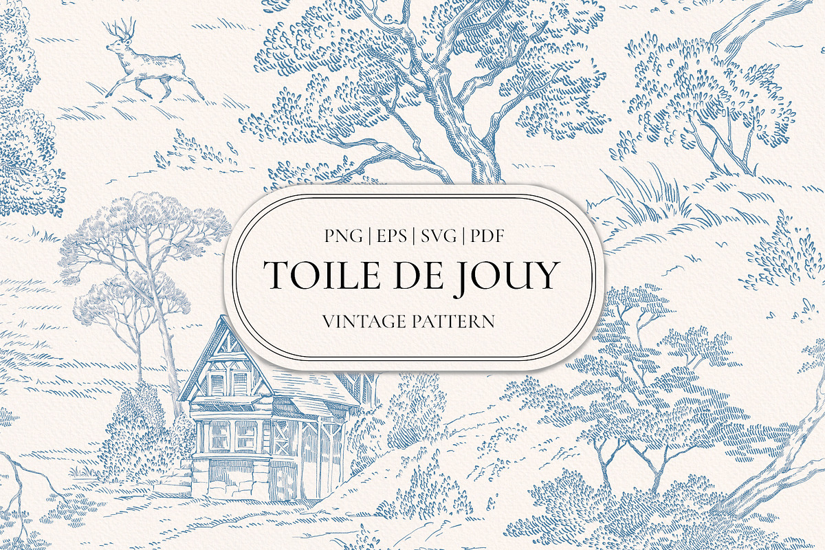 Toile de Jouy Graphic Vector Pattern, a Pattern Graphic by Ekaproeka (Photo 1 of 9)