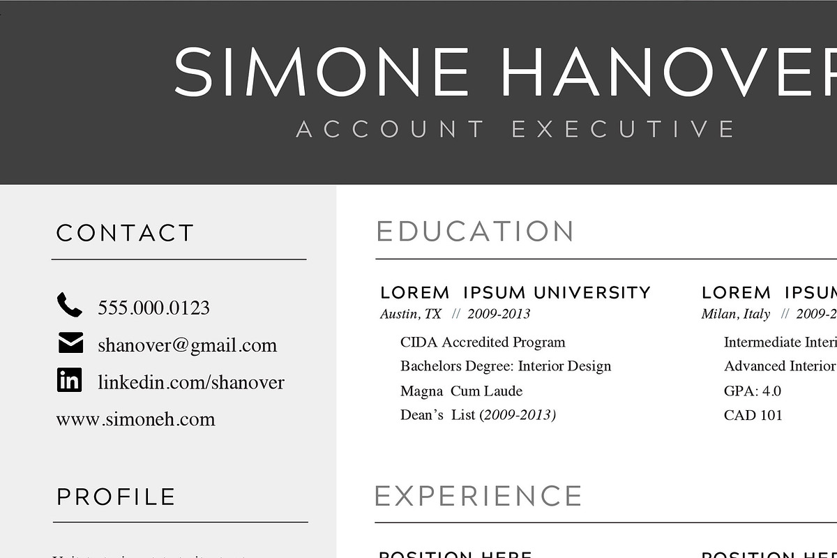 Modern Resume Template for Word, a Resume Template by SharpResumeFoundry (Photo 3 of 6)
