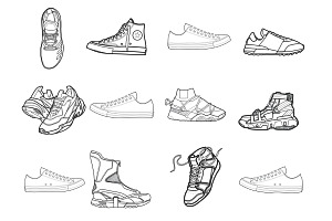 Sneaker Trainer Shoe Set 1 Procreate