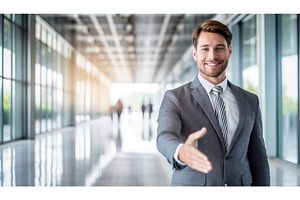 A businessman in a modern hallway, a Business Photo by Igor Tichonow