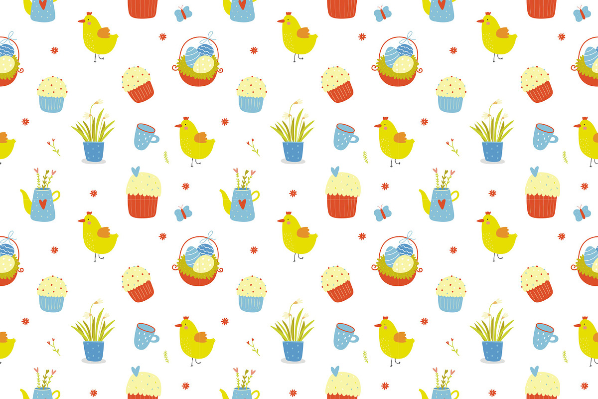 Happy Easter vector set with bunny, a Decorative Illustration by Barkova Nadya (Photo 5 of 6)