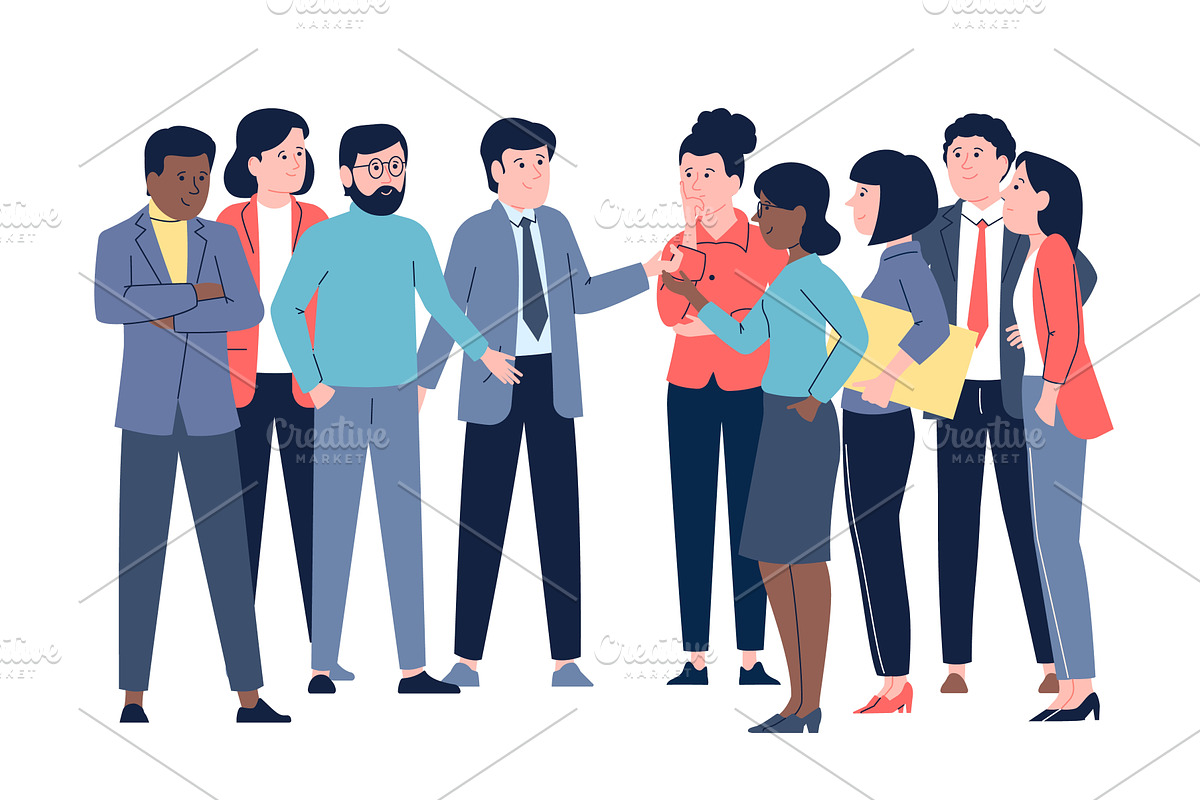 Business characters discuss ideas, a Person Illustration by LadadikArt