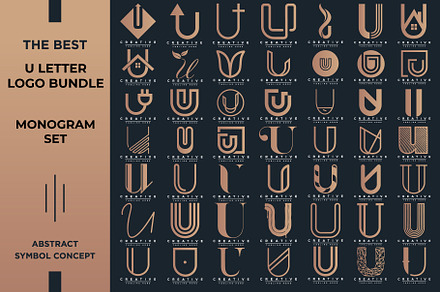 Letter U Logo Bundle UU Monogram Set