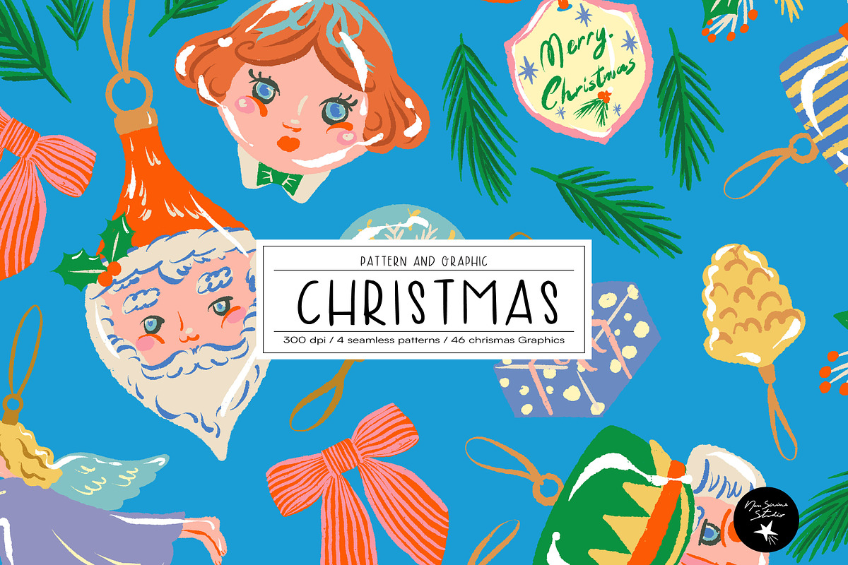 Christmas Patterns and Png Set, a Pattern Graphic by Nansirins Studio (Photo 1 of 6)