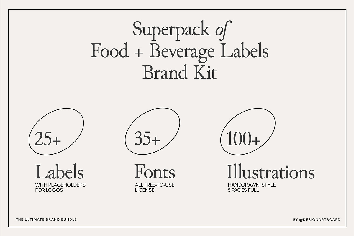 Food Logos & Packaging Kit Vol. 01, a Branding & Logo Template by @designartboard (Photo 3 of 28)