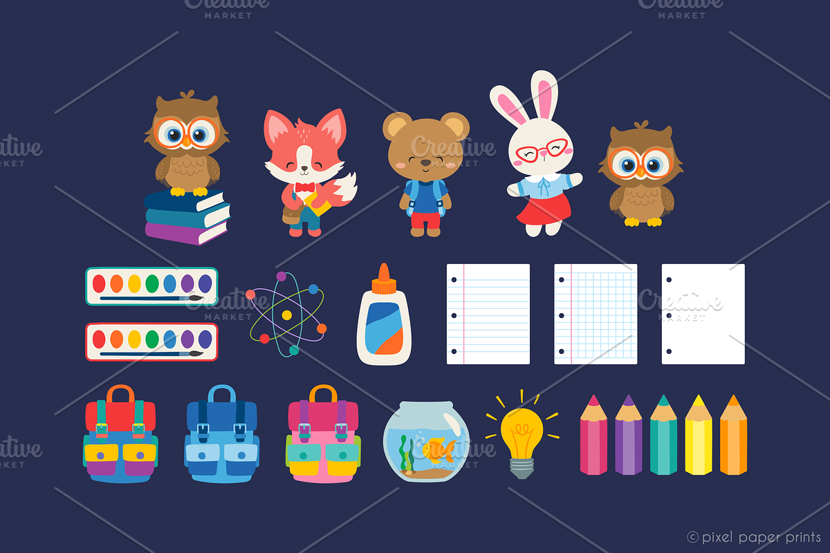 Cute Little School, an Illustration by PixelPaperPrints (Photo 2 of 9)