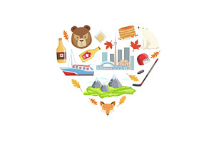Canada Symbols Banner Template with, an Object Illustration by TopVectors