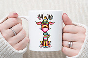 Whimsical Christmas Giraffe Clipart, an Illustration by Sublimation Artist (Thumbnail 5 of 6)