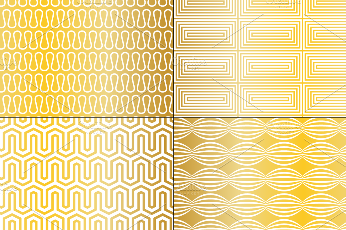 Metallic Gold Seamless Geometrics preview 3