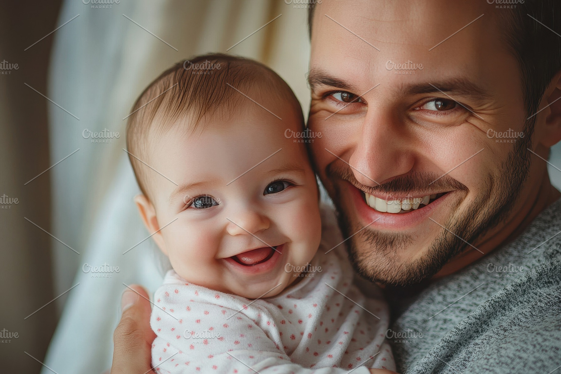 Father and daughter bonding at home, a Photo by Pavel_design