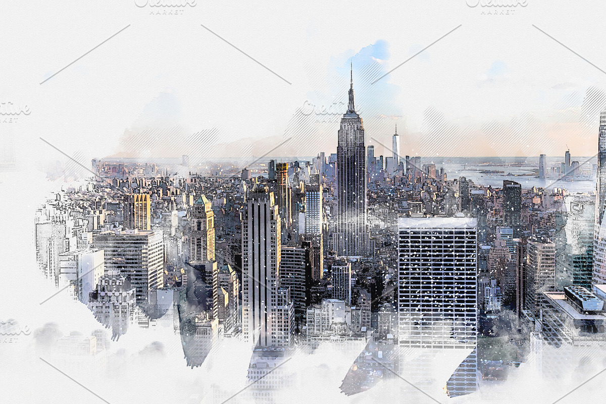 New York City Manhattan midtown, an Object Illustration by Maria Kray