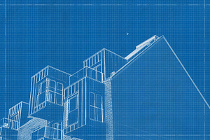 Architecture Blueprint Photo Effect