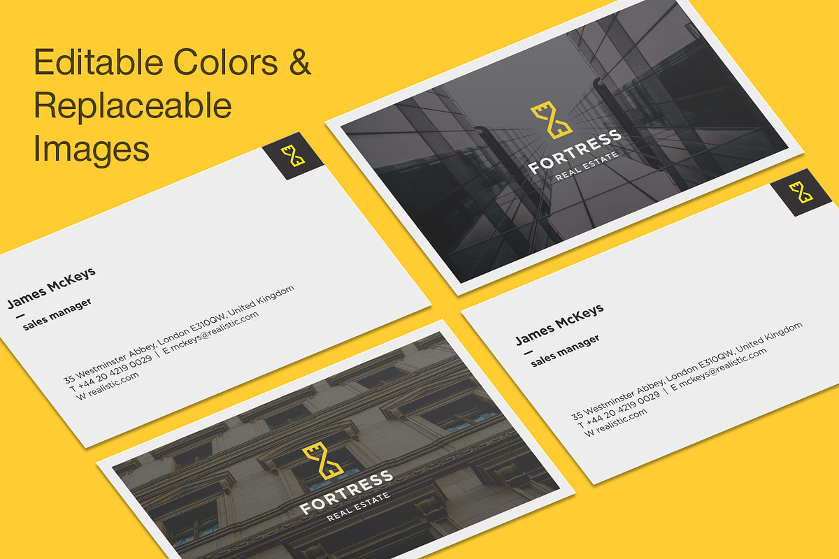 Real Estate Business Card – Fortress, a Business Card Template by Ideal Company (Photo 2 of 4)