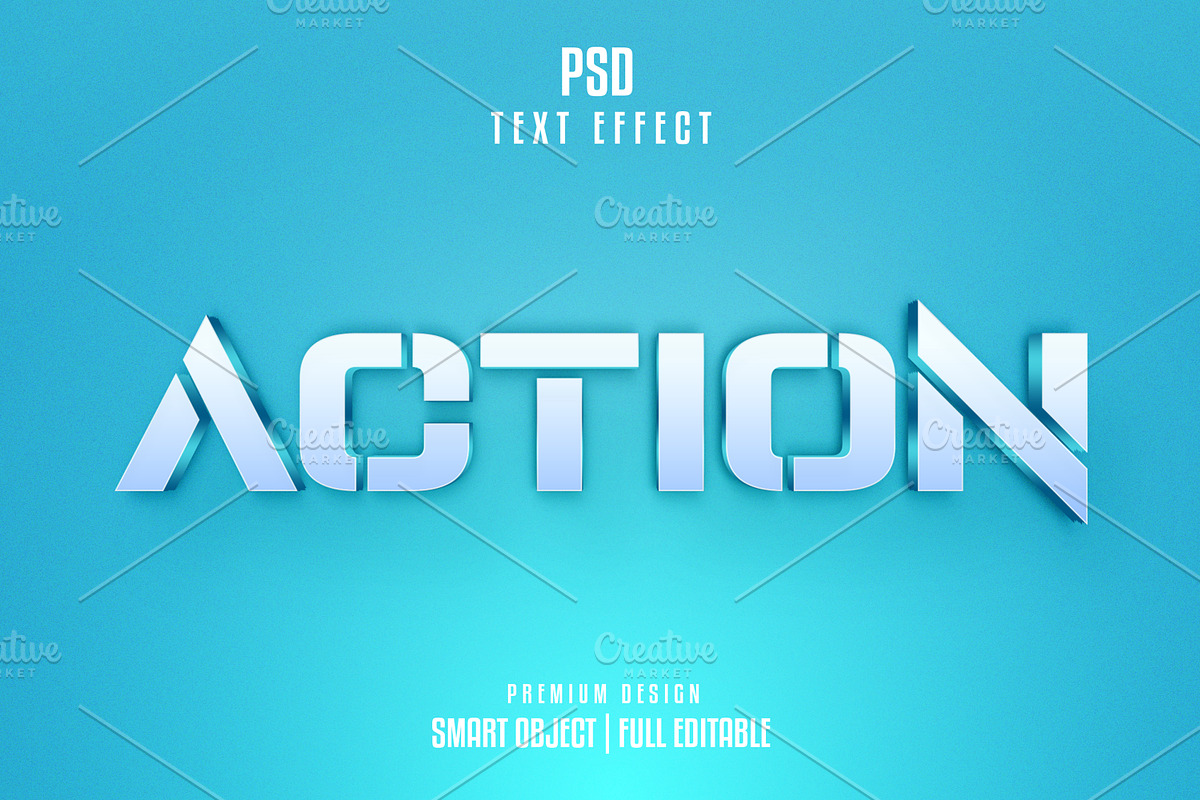 Action 3d text effect mockup, a Layer Style Add-On by himelgfx