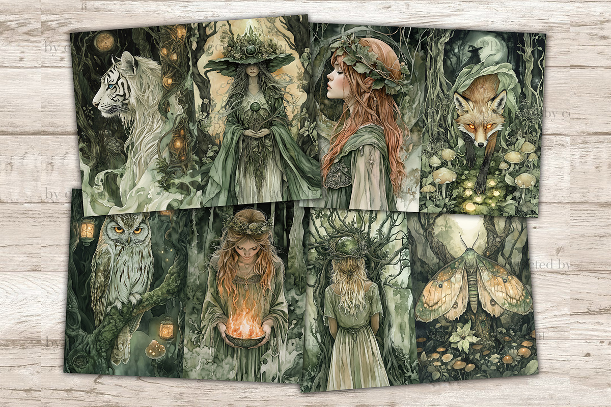 Forest Witch Junk Journal Kit, a Person Illustration by GlamArtZhanna (Photo 5 of 10)