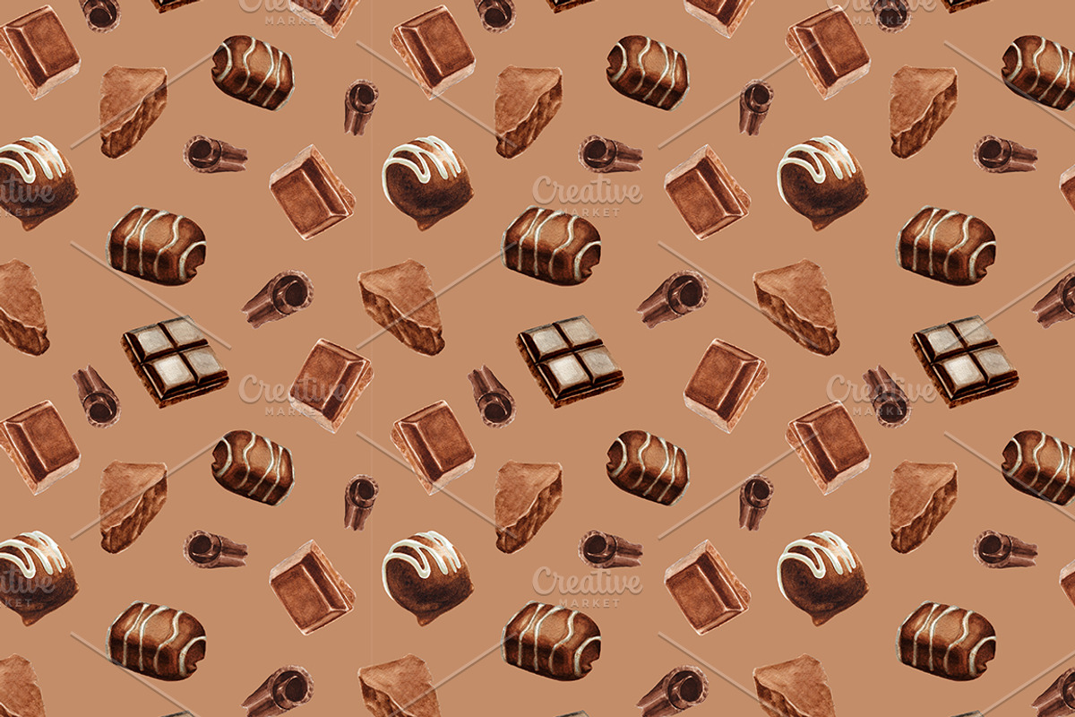 Watercolor delicious collection, a Pattern Graphic by lenavetka87 (Photo 3 of 3)