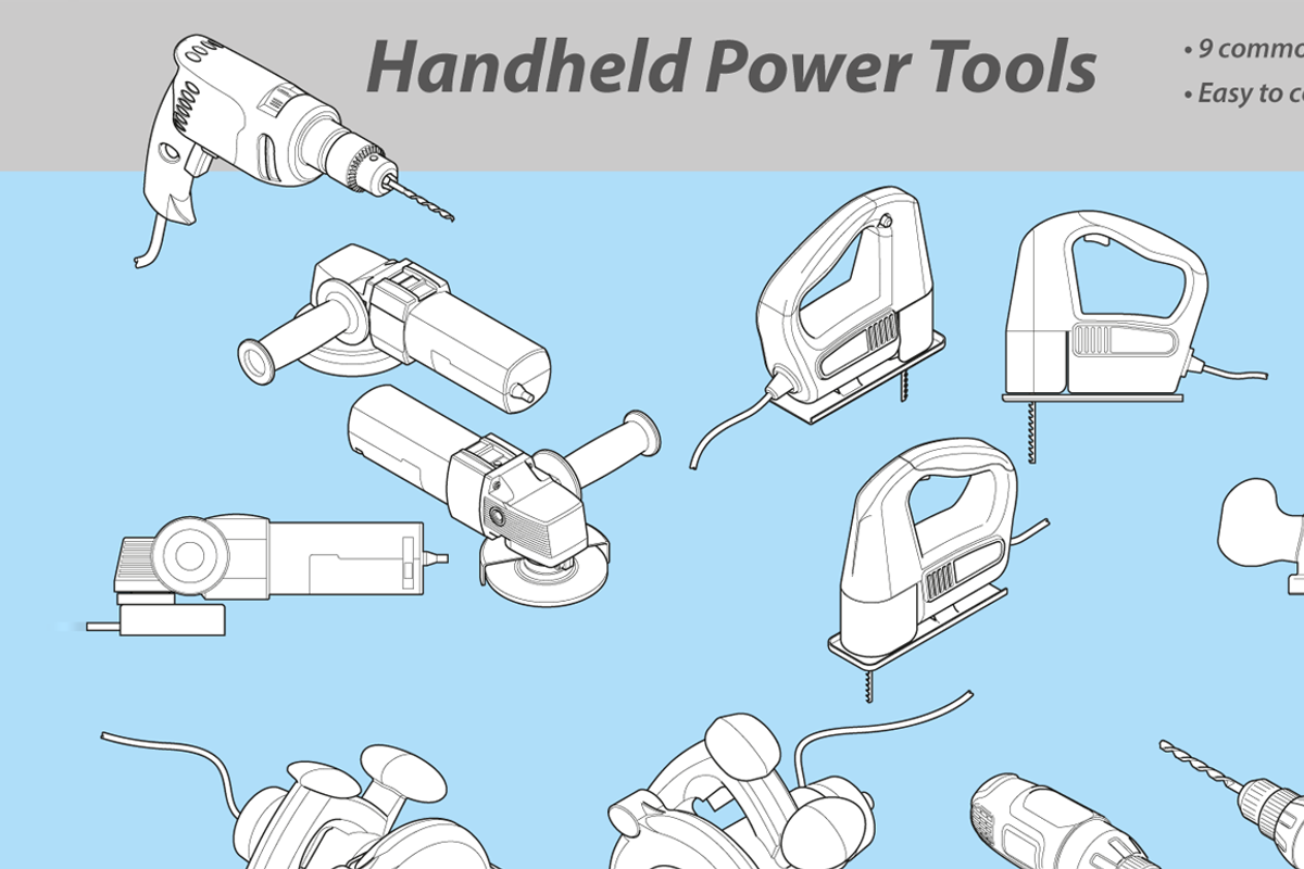 Handheld Power Tools, an Illustration by Industrial Artworks
