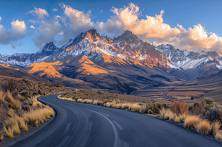 A winding dirt road leading towards, a Photo by LOGOCREATIVE