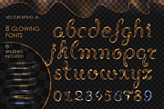 8 GLOWING METAL FONTS / 8 BRUSHES, a Handwritten Font by Nadin_Lebedeva (Thumbnail 2 of 16)