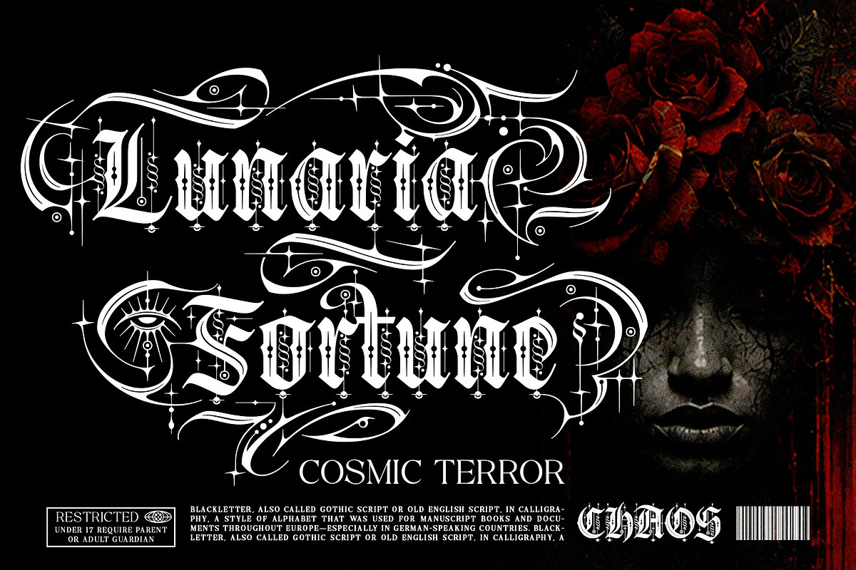 Gryphire Black Typeface, a Blackletter Font by alit design (Photo 7 of 20)
