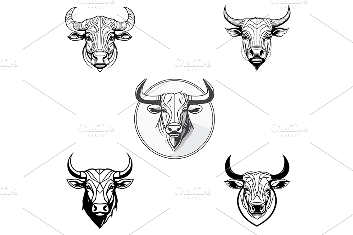 Bull vector logo 5, a Branding & Logo Template by AyyazMomin (Photo 1 of 6)