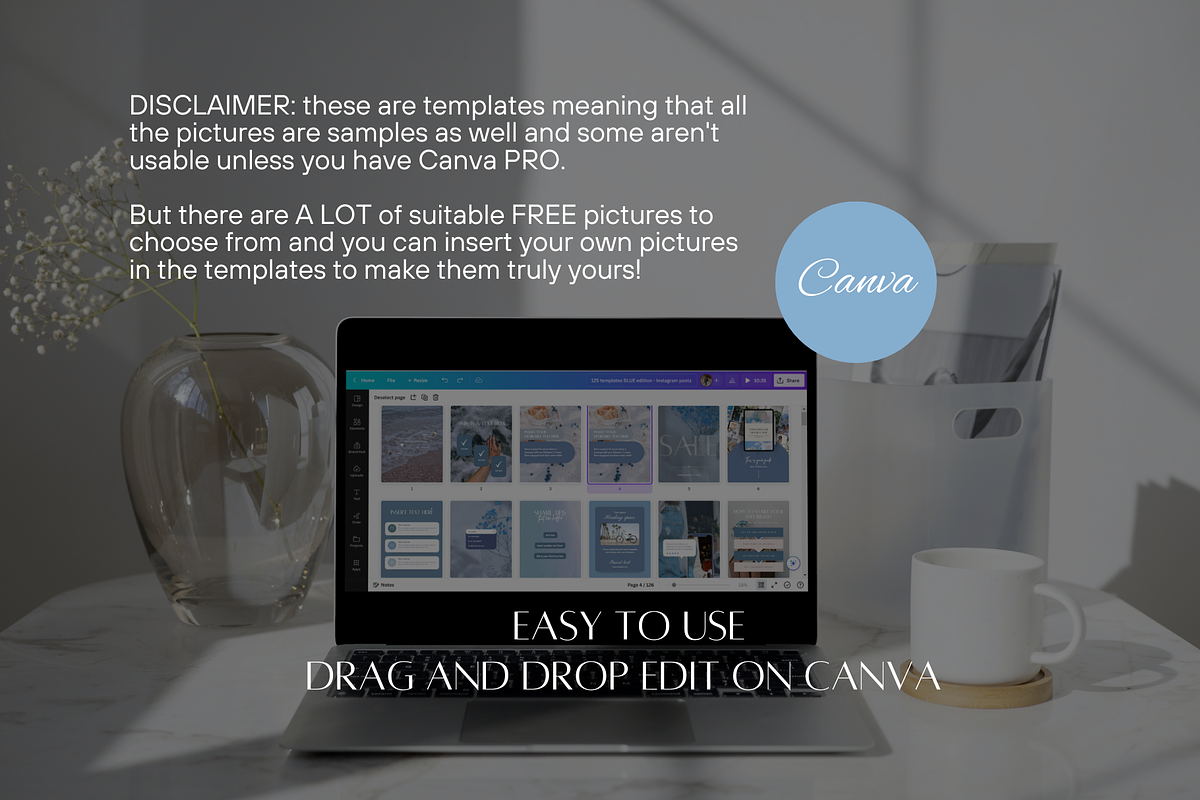 250 Blue Instagram Templates, a Social Media Template by SociallyyCreative (Photo 7 of 10)