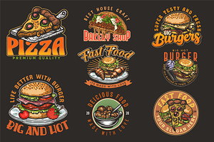 Set of vintage food labels vector, a Branding & Logo Template by Billah Hub